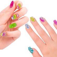 Load image into Gallery viewer, Townley Girl 96 Pcs Press-On Nails Including 3D and Glow-In-Dark Artificial False Nails Set for Kids with Pre-Glue Full Cover Acrylic Nail Tip Kit, Great for Gifts, Parties, Sleepovers and Makeovers