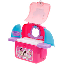 Load image into Gallery viewer, Disney Minnie Mouse - Townley Girl Cosmetic Backpack Vanity Makeup Set Includes Hair Bow, Nail Polish, Glitter, Nail File and more! for Kids Girls, Ages 3+ perfect for Parties, Sleepovers & Makeovers