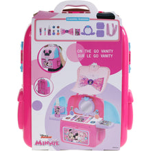 Load image into Gallery viewer, Disney Minnie Mouse - Townley Girl Cosmetic Backpack Vanity Makeup Set Includes Hair Bow, Nail Polish, Glitter, Nail File and more! for Kids Girls, Ages 3+ perfect for Parties, Sleepovers & Makeovers