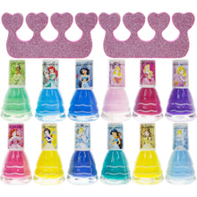 Load image into Gallery viewer, Townley Girl Disney Princess Non-Toxic Water-Based Peel-Off Quick Dry Nail Polish with Nail Separators|Gift Kit Set for Kids Girls|12 Pcs - Perfect for Parties, Sleepovers and Makeovers