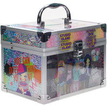 Load image into Gallery viewer, Townley Girl DIY Train Case Makeup Beauty set Includes Bracelet Beads & String, Tattoos, Lip Gloss, Hair Clips, Nail Polish & Much More for Girls, Ages 6+ Perfect for Parties, Sleepovers & Makeovers
