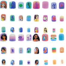 Load image into Gallery viewer, Disney Princess - Townley Girl 48 Pcs Press-On Nails Artificial False Nails Set for girls, kids with Pre-Glue Full Cover Acrylic Nail Tip Kit, Ages 6+ for Parties, Sleepovers and Makeovers