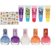 Load image into Gallery viewer, Rainbow High – Townley Girl Cosmetic Beauty Kids Makeup Set Includes 5 Pcs Lip Gloss, 5 Pcs Nail Polish & Nail Stickers for Girls, Ages 6+ Perfect for Birthday Gifts, Parties, Sleepovers & Makeovers