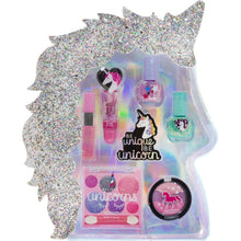 Load image into Gallery viewer, Townley Girl Unicorn Makeup Set with 8 Pieces, Including Lip Gloss, Nail Polish, Body Shimmer and More in Unicorn Bag, Ages 3+ for Parties, Sleepovers and Makeovers