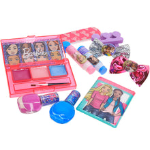 Load image into Gallery viewer, Barbie - Townley Girl Makeup Filled Backpack Cosmetic Giftc Set with Mirror includes Lip Gloss, Nail Polish, Hair Bow more & ! for Kids Girls, Ages 3+ perfect for Parties, Sleepovers and Makeovers