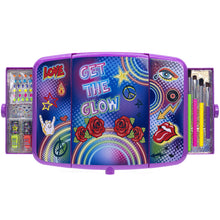 Load image into Gallery viewer, Townley Girl UV Cosmetic Vanity Makeup Set w/Blacklight Includes UV Lip Gloss, UV Shadow, UV Nail Polish, UV Tattoos, UV Gems, Brushes, & More! for Girls, Perfect for Parties, Sleepovers & Makeovers