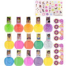 Load image into Gallery viewer, Disney Encanto – Townley Girl Non-Toxic Peel-off Glittery & Opaque Shimmery Nail Polish Set for Girls, Ages 3+ with Toe Spacer & Nail Stickers, Perfect for Parties, Sleepovers & Makeovers, 18 Pcs