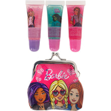 Load image into Gallery viewer, Barbie – Townley Girl Plant-Based 3Pcs Juicy Tube with Granny bag Makeup Cosmetic Set for Kids and Girls, Ages 3+, Perfect for Parties, Sleepovers & Makeovers