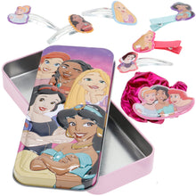Load image into Gallery viewer, Disney Princess - Townley Girl Hair Accessories with Tin Pencil Case |Gift Set for Kids Girls |Ages 3+ Including Hair Clips, Snap Clips, Pony and More! for Parties, Sleepovers and Makeovers