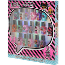 Load image into Gallery viewer, Townley Girl L.O.L Surprise Non-Toxic Peel-Off Nail Polish Set with Glittery, Shimmer & Opaque Colors including 1 Surprise Bottle for Girls Ages 5+ Perfect for Parties, Sleepovers & Makeovers, 18 Pcs