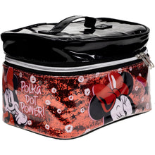 Load image into Gallery viewer, Disney Minnie Mouse - Townley Girl Zipper Cosmetic Train Case With Lip Gloss, Lip Balm, Hair Clips, Nail Stickers, Scrunchie and More, Ages 3+, for Parties, Sleepovers and Makeovers