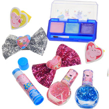 Load image into Gallery viewer, Peppa Pig - Townley Girl Backpack Cosmetic Makeup Bag Set with Flip-up Mirror includes Lip Gloss, Nail Polish, Hair Bow & more for Kids Tween Girls, Ages 3+ perfect for Parties, Sleepovers & Makeovers