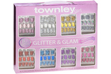 Load image into Gallery viewer, Townley Girl 96 Pcs Glitter-Glamup & Metallic Press-On Nails Artificial Fake False Nails Set for Kids with Pre-Glue Full Cover Acrylic Nail Tip Kit, Great for Gifts, Parties, Sleepovers and Makeovers