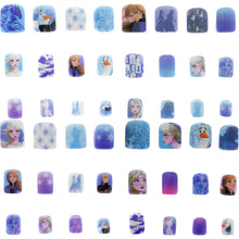 Load image into Gallery viewer, Disney Frozen 2 - Townley Girl 48 Pcs Press-On Nails Artificial False Nails Set for girls, kids with Pre-Glue Full Cover Acrylic Nail Tip Kit, Ages 6+ for Parties, Sleepovers and Makeovers