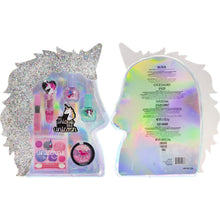Load image into Gallery viewer, Townley Girl Unicorn Makeup Set with 8 Pieces, Including Lip Gloss, Nail Polish, Body Shimmer and More in Unicorn Bag, Ages 3+ for Parties, Sleepovers and Makeovers