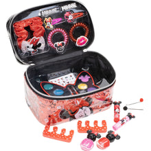 Load image into Gallery viewer, Disney Minnie Mouse - Townley Girl Zipper Cosmetic Train Case With Lip Gloss, Lip Balm, Hair Clips, Nail Stickers, Scrunchie and More, Ages 3+, for Parties, Sleepovers and Makeovers