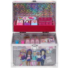 Load image into Gallery viewer, Townley Girl DIY Train Case Makeup Beauty set Includes Bracelet Beads & String, Tattoos, Lip Gloss, Hair Clips, Nail Polish & Much More for Girls, Ages 6+ Perfect for Parties, Sleepovers & Makeovers