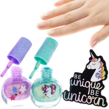Load image into Gallery viewer, Townley Girl Unicorn Makeup Set with 8 Pieces, Including Lip Gloss, Nail Polish, Body Shimmer and More in Unicorn Bag, Ages 3+ for Parties, Sleepovers and Makeovers