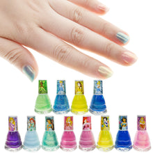Load image into Gallery viewer, Townley Girl Disney Princess Non-Toxic Water-Based Peel-Off Quick Dry Nail Polish with Nail Separators|Gift Kit Set for Kids Girls|12 Pcs - Perfect for Parties, Sleepovers and Makeovers