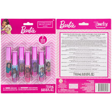 Load image into Gallery viewer, Barbie – Townley Girl Super Sparkly 7 Pieces Party Favor Lip Gloss Makeup Set for Girls Kids Toddlers, Perfect for Parties Sleepovers Makeovers Birthday Gift for Girls Above 3 Yrs (7 CT)
