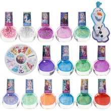 Load image into Gallery viewer, Disney Frozen - Townley Girl Non-Toxic Peel-Off Nail Polish Set with Shimmery and Opaque Colors with Nail Gems for Girls Ages 3+, Perfect for Parties, Sleepovers and Makeovers, 18 Pcs