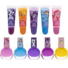 Load image into Gallery viewer, Townley Girl My Little Pony 10 Pcs Sparkly Cosmetic Beauty Makeup Set for Kids Girls Teen with 5 Pcs Lip Gloss, 5 Pcs Nail Polish & Nail Stickers Perfect for Parties, Sleepovers and Makeovers Age 3+
