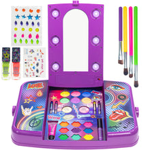 Load image into Gallery viewer, Townley Girl UV Cosmetic Vanity Makeup Set w/Blacklight Includes UV Lip Gloss, UV Shadow, UV Nail Polish, UV Tattoos, UV Gems, Brushes, & More! for Girls, Perfect for Parties, Sleepovers & Makeovers