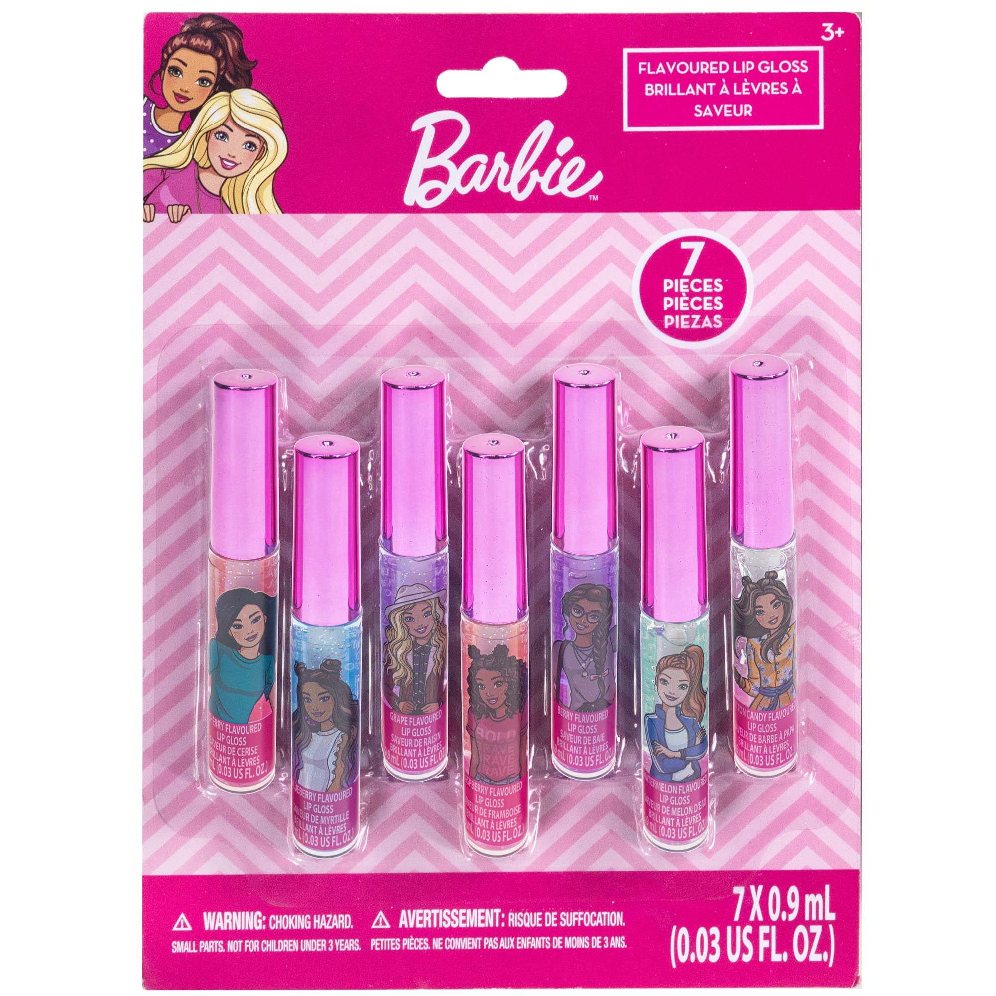 Barbie – Townley Girl Super Sparkly 7 Pieces Party Favor Lip Gloss