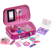 Load image into Gallery viewer, Disney Princess - Townley Girl Zipper Cosmetic Train Case With Nail Polish, Nail File, Lip Gloss, Lip Stick, Lip Balm, Crown, Eyeshadow, Brushes, and More, Ages 3+, for Parties, Sleepovers & Makeovers
