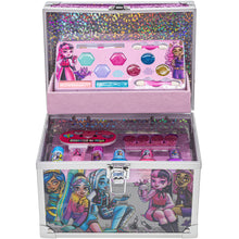 Load image into Gallery viewer, Monster High - Townley Girl Train Case Cosmetic Makeup Set Includes Lip Gloss, Eye Shimmer, Brushes, Nail Polish, Nail Accessories & more! for Kids Girls, Ages 6+ Perfect for Parties, Sleepovers & Makeovers