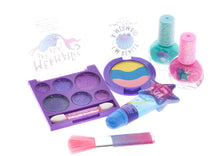 Load image into Gallery viewer, Townley Girl Mermaid Vibes Makeup Set with 8 Pieces, Including Lip Gloss, Nail Polish, Body Shimmer and More in Mermaid Bag, Ages 3+ for Parties, Sleepovers and Makeovers