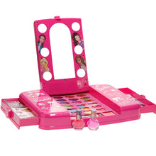 Load image into Gallery viewer, Barbie - Townley Girl Cosmetic Light-up Vanity Makeup Set Includes Lip Gloss, Eye Shadow, Brushes, Nail Polish, Nail Accessories & more! for Girls, Ages 3+ perfect for Parties, Sleepovers & Makeovers