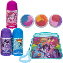 Load image into Gallery viewer, My Little Pony – Townley Girl Plant Based 3 Pcs Flavoured Swirl Lip Balm & Micro Keychain Bag Makeup Cosmetic Set for Kids and Girls, Ages 3+ Perfect for Parties, Sleepovers & Makeovers