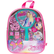 Load image into Gallery viewer, JoJo Siwa - Townley Girl Backpack Cosmetic Activity Set for Girls, Ages 3+ Makeup Hair Salon Kit Including Scrunchie, Mirror, Nail Polish, Lip Gloss and more, for Parties, Sleepovers and Makeovers