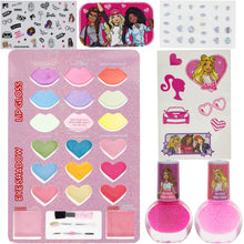 Load image into Gallery viewer, Barbie - Townley Girl Cosmetic Light-up Vanity Makeup Set Includes Lip Gloss, Eye Shadow, Brushes, Nail Polish, Nail Accessories & more! for Girls, Ages 3+ perfect for Parties, Sleepovers & Makeovers