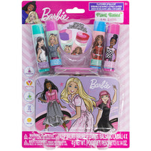 Load image into Gallery viewer, Barbie – Townley Girl Plant Based 4 Pk Swirl Lip Balm with Tin Case Makeup Cosmetic Set for Kids and Girls, Ages 3+, Perfect for Parties, Sleepovers & Makeovers