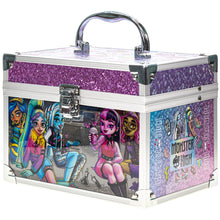 Load image into Gallery viewer, Monster High - Townley Girl Train Case Cosmetic Makeup Set Includes Lip Gloss, Eye Shimmer, Brushes, Nail Polish, Nail Accessories & more! for Kids Girls, Ages 6+ Perfect for Parties, Sleepovers & Makeovers