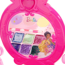 Load image into Gallery viewer, Barbie - Townley Girl Cosmetic Vanity Compact Makeup Set with Light & Built-in Music Includes Lip Gloss, Shimmer, Compact & Brushes for Kids Girls, Ages 3+ perfect for Parties, Sleepovers & Makeovers