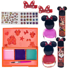 Load image into Gallery viewer, Disney Minnie Mouse - Townley Girl Cosmetic Makeup Gift Bag Set includes Lip Gloss, Nail Polish & Hair Accessories for Kids Girls, Ages 3+ perfect for Parties, Sleepovers & Makeovers