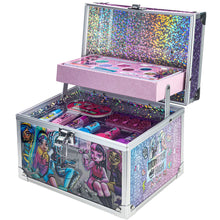 Load image into Gallery viewer, Monster High - Townley Girl Train Case Cosmetic Makeup Set Includes Lip Gloss, Eye Shimmer, Brushes, Nail Polish, Nail Accessories & more! for Kids Girls, Ages 6+ Perfect for Parties, Sleepovers & Makeovers