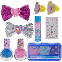 Load image into Gallery viewer, Peppa Pig - Townley Girl Backpack Cosmetic Makeup Bag Set with Flip-up Mirror includes Lip Gloss, Nail Polish, Hair Bow & more for Kids Tween Girls, Ages 3+ perfect for Parties, Sleepovers & Makeovers