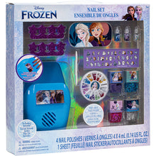 Load image into Gallery viewer, Disney Frozen - Townley Girl, Non-Toxic Peel-Off Water-Based Natural Safe Quick Dry Nail Polish Gift Kit Set for Kids Set With Nail Gem Wheel, Nail Stickers, Toe Spacers, Nail File, Glitter Vials, and Nail Dryer, Batteries Not Included, Ages 3+