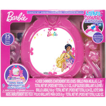 Load image into Gallery viewer, Barbie - Townley Girl Cosmetic Vanity Compact Makeup Set with Light & Built-in Music Includes Lip Gloss, Shimmer, Compact & Brushes for Kids Girls, Ages 3+ perfect for Parties, Sleepovers & Makeovers