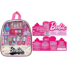 Load image into Gallery viewer, Barbie - Townley Girl Makeup Filled Backpack Cosmetic Giftc Set with Mirror includes Lip Gloss, Nail Polish, Hair Bow more & ! for Kids Girls, Ages 3+ perfect for Parties, Sleepovers and Makeovers