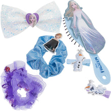 Load image into Gallery viewer, Townley Girl Disney Frozen Hair Accessories Box|Gift Set for Kids Girls|Ages 3+ (6 Pcs) Including Hair Bow, Hair Brush, Hair Clips and More, for Parties, Sleepovers and Makeovers