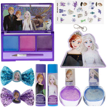 Load image into Gallery viewer, Townley Girl Disney Frozen 2 Backpack Cosmetic Makeup Bag Set Includes Lip Gloss, Nail Polish & Hair Bows and More! for Kids Teen Girls, Ages 3+ Perfect for Parties, Sleepovers and Makeovers