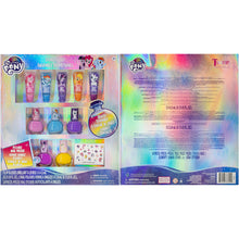 Load image into Gallery viewer, Townley Girl My Little Pony 10 Pcs Sparkly Cosmetic Beauty Makeup Set for Kids Girls Teen with 5 Pcs Lip Gloss, 5 Pcs Nail Polish & Nail Stickers Perfect for Parties, Sleepovers and Makeovers Age 3+
