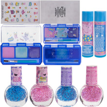 Load image into Gallery viewer, Peppa Pig - Townley Girl Backpack Cosmetic Makeup Bag Set with Flip-up Mirror includes Lip Gloss, Nail Polish, Hair Bow & more for Kids Tween Girls, Ages 3+ perfect for Parties, Sleepovers & Makeovers
