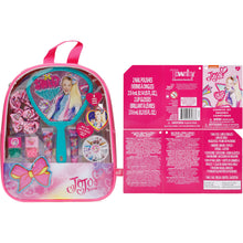 Load image into Gallery viewer, JoJo Siwa - Townley Girl Backpack Cosmetic Activity Set for Girls, Ages 3+ Makeup Hair Salon Kit Including Scrunchie, Mirror, Nail Polish, Lip Gloss and more, for Parties, Sleepovers and Makeovers