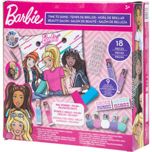 Load image into Gallery viewer, &#39;Barbie - Townley Girl Mega Foldable Nail Salon Set with 18 Pieces Including Non-Toxic Peel-Off Nail Polish for Girls (Glittery and Opaque Colors), a Laptop Pillow, Nail Stencils, Nail Gems and More, Ages 3+, for Parties, Sleepovers and Makeovers

